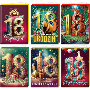 Přání k narozeninám s obálkou - 18. narozeniny - Delta Graphix - WB1/182