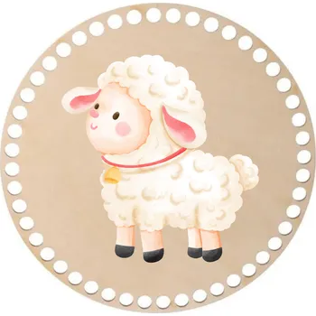 Velikonoční dekorace Dřevěné víko na košík - beránek Zvolte variantu: 12 cm