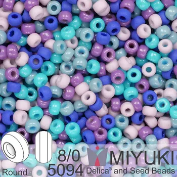 Korálek Korálky Miyuki Round 8/0. Barva 5094 Mix Blue Sparkle. Balení 5g