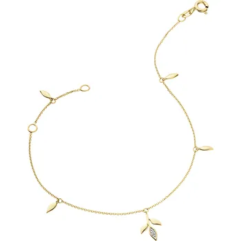 Náramek Náramek ze žlutého zlata s diamantem - listy - 0,004 ct - ryzost 585 - 110.668