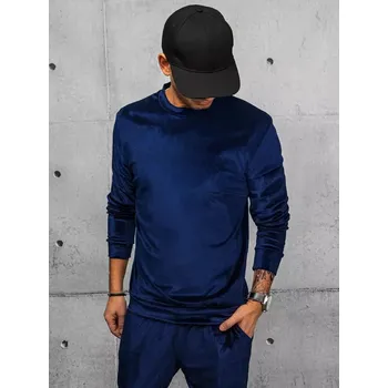 Pánská mikina Tmavě modrá velurová basic mikina BX5531 Velikost: M