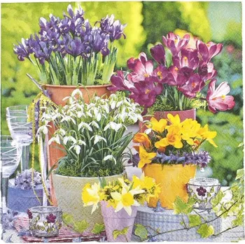 Papírový ubrousek Ubrousek, jarní pozdrav, 1 ks