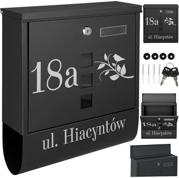 Poštovní schránka Poštovní schránka euroschránka, s vhozem, se schránkou na noviny M-TEC černá