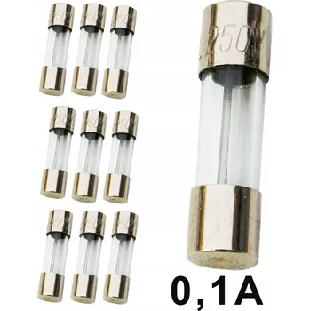 Autopojistky 10x Skleněná pojistka TV WTA 0,1A 20mm