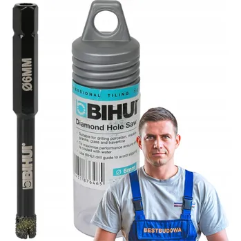 Vrták DIAMANTOVÁ KORUNKOVÝ VRTÁK BIHUI PRO MOKRÉ VRTÁNÍ 6 mm