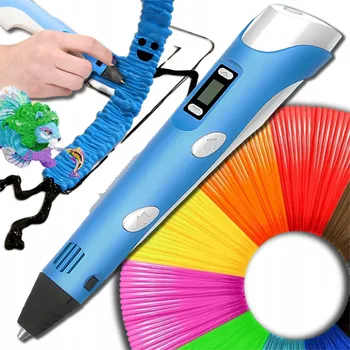 PROPISKA PISAK 3D magický propiska PEN 3D TISKÁRNA 10 m NÁPLŇ PLA PODSTAVEC