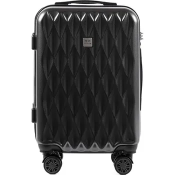 Tmavě šedý cestovní kufr s krouceným vzorem GOLDEN EAGLE vel. S PC190, Dark grey Velikost: Kabinová