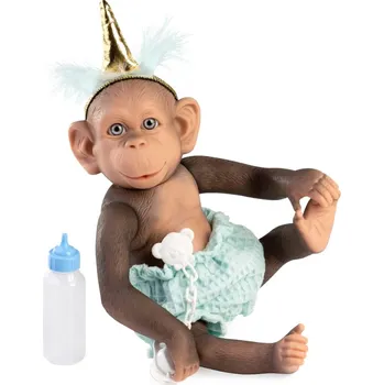 Panenka Realistická panenka opička Lulu 36cm Muñecas De Cuna - Blue Unicorn