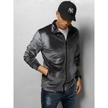 Šedá velurová mikina na zip BX5535 Velikost: M