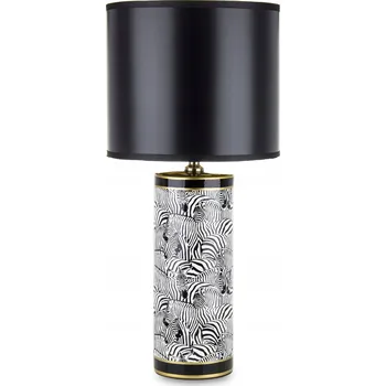 Lampička Keramická stolní lampa bílá, černá, odstíny žluté a zlaté 60 W