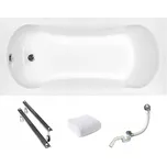 Obdélníková akrylátová vana Besco Aria s bočním odtokem 140 x 70 cm