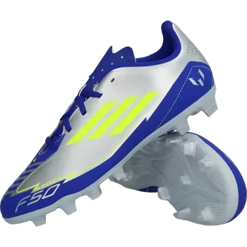Kopačky Dětské kopačky lisovky Adidas F50 Club Messi FG/MG stříbrné