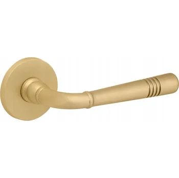 Dveřní kování Klika na kulaté rozetě Tupai 4009 5S-158 mosaz satén mat