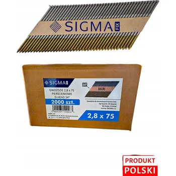 Hřebík Hřebíky do hřebíkovačky papírově spojené 2,8x75 kroužkové 2 000 ks 34°