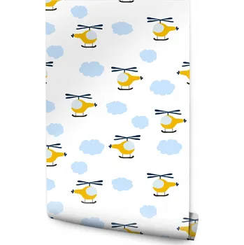 Tapeta Dětská tapeta Pohádkové VRTULNÍKY Obláčky Dekorace