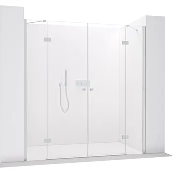 Sprchové dveře CERANO - Sprchové 2-křídlové pantové dveře Marino L/P - 6 mm - chrom, transparentní sklo - 198(99+99)x190 cm