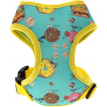 Postroj pro psa BEZTLAKOVÉ postroje pro PSA / KOČKU, nastavitelné, polské AIR-MESH, motiv: sladký donut