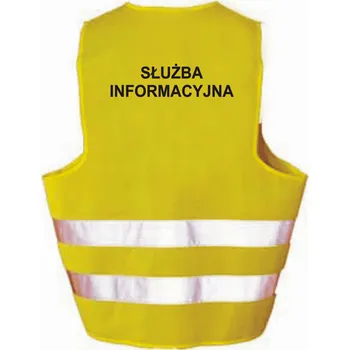 reflexní vesta SŁUŻBA INFORMACYJNA - Reflexní vesta s velkým potiskem na zádech