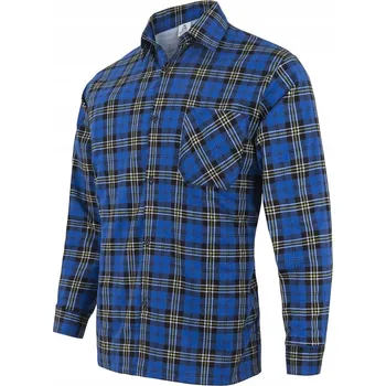 Pánská košile FLANELOVÁ KOŠILE KOSTKOVANÁ MODRÁ - S