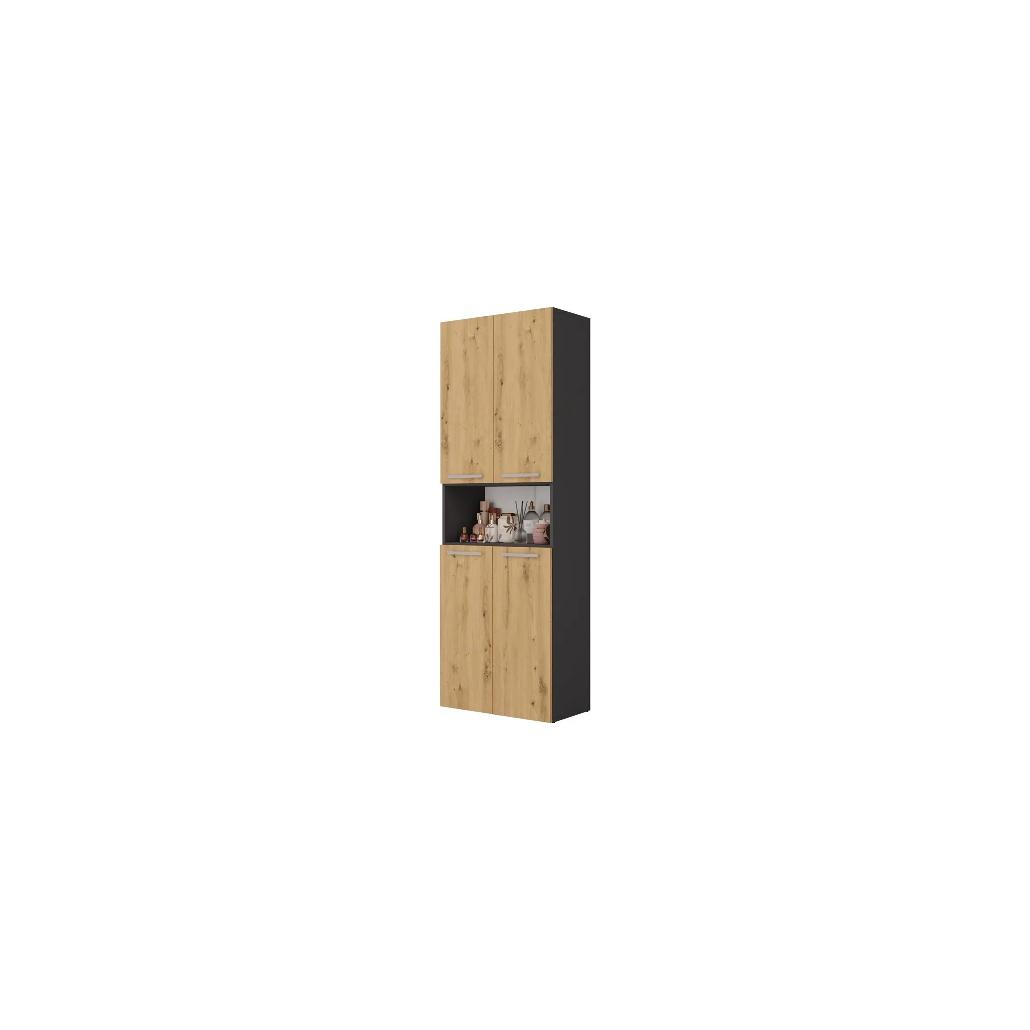 Fotografie 2 - Koupelnový nábytek Topeshop Nel DK 2K antracit/dub artisan