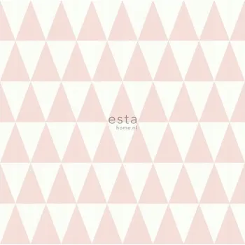 Tapeta Geometrická tapeta na zeď růžové trojúhelníky Boho Chic 148670 Esta Home