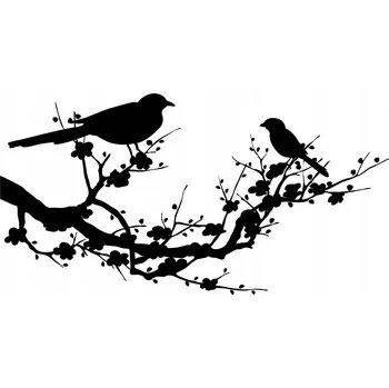 Obraz Dekorativní samolepka na zeď Ptáci na větvích Dekorace do obýváku 50x100 cm