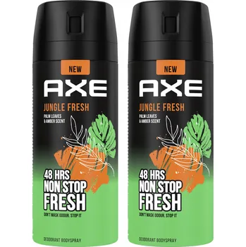 Axe Jungle Fresh Deodorant ve Spreji 2x150ml - Dřevitě-jantarová vůně