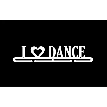 Věšák I Love Dance #1 - BÍLÝ - Věšák na medaile 60 cm