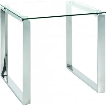 Konferenční stolek Konferenční skleněný stolek Eloy 55 x 55 x 55 sklo, kov