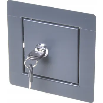 Obraz REVÍZNÍ DVÍŘKA GRAFITOVÁ KOVOVÁ NA KLÍČEK 40X40cm