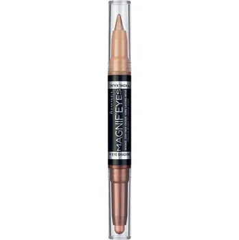 Oční linky Rimmel Magnif'Eyes Dvojitá tužka na oči a stíny 003 queens of the bronzed age, 1,6 ml, odstíny hnědé a béžové