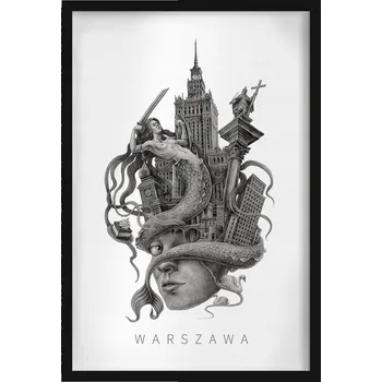 Obraz Dekorativní nástěnný obraz do pokoje Černobílý Město Varšava 40x60 cm