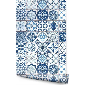 Fototapeta Tapeta Retro - Modro-Bílá Mozaika /223339914