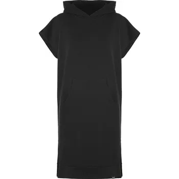 Dámské šaty DLOUHÉ TEPLÁKOVÉ ŠATY S KAPUCÍ ČERNÉ HICHIC Kylie Long