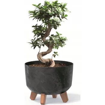 Květináč Květináč plast černý Botle 23,8 cm x 23,8 x 18,7 cm