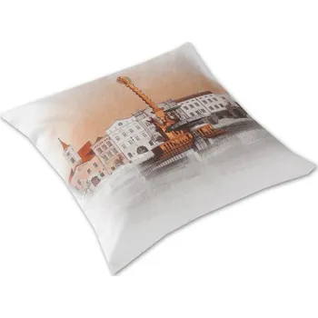 Povlak na dekorativní polštářek Luxusní saténový povlak na polštář 40x40 GEON Město Broumov náměstí