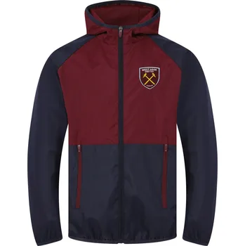 Pánská větrovka WEST HAM UNITED FC Bunda West Ham United FC, vínovo-modrá, kapuce, zip Velikost: XXL