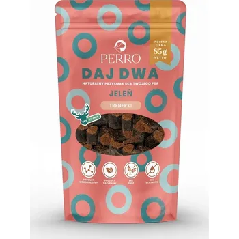 Pamlsek pro psa Perro Daj Dwa sušené pamlsky pro psy – tréninkové, jelení maso, 85 g