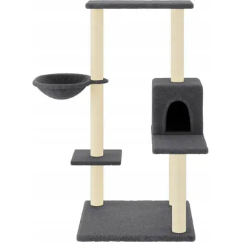 Škrabadlo pro kočky se sisalovými sloupky, tmavě šedé, 95 cm