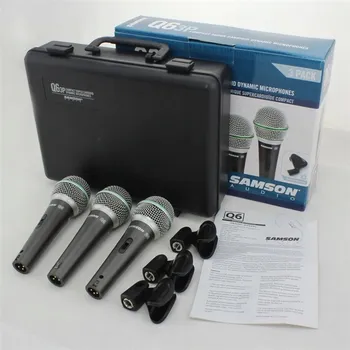 Mikrofon SAMSON Q6 Sada 3 dynamických vokálních mikrofonů se superkardioidní charakteristikou + příslušenství