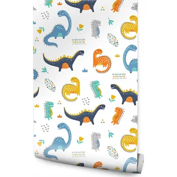 Fototapeta Tapeta na zeď do pokoje chlapce, dinosauři, květiny