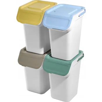 Odpadkový koš KADAX ODPADKOVÝ KOŠ 4x25L NÁDOBA NA TŘÍDĚNÝ ODPAD KYBLÍK S UCHEM