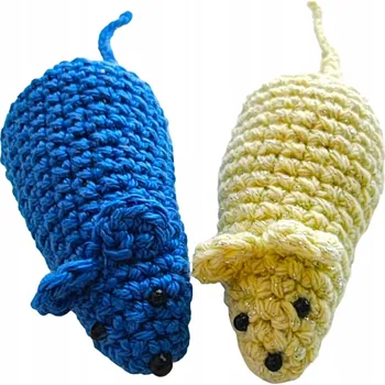 Hračka pro kočku Pro kočky myš Mruu&Pruu 2 pro kočky myšky béžová + modrá