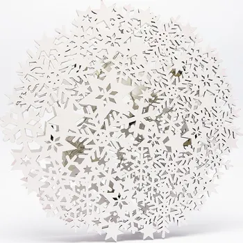 Vánoční dekorace DECOLED Dřevěná dekorace vločky s LED světly, 26x29x3,2 cm