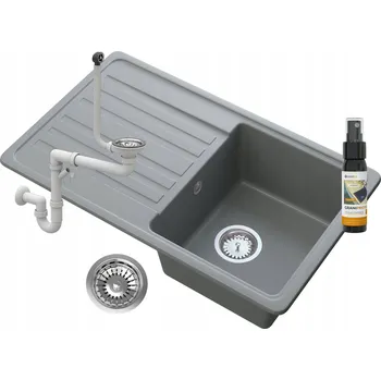 Granitový dřez Jednokomorový granitový dřez Granitan LEMON šedá granitová barva