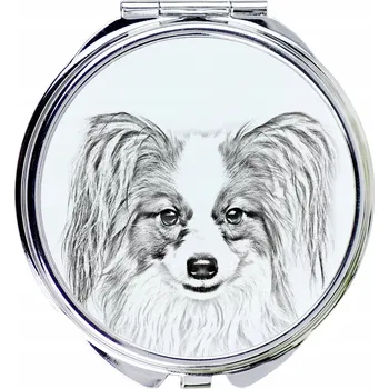 Kosmetické zrcátko Papillon kompaktní kapesní zrcátko s fotkou psa