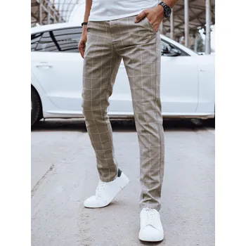 Pánské kalhoty Světle hnědé ležérní kárované kalhoty UX4385 Velikost: 33