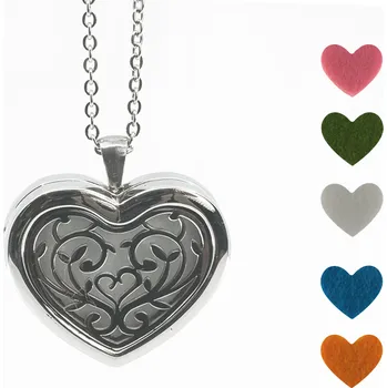 Vonný olej BEWIT Aroma náhrdelník ve tvaru srdce Fialový strom života