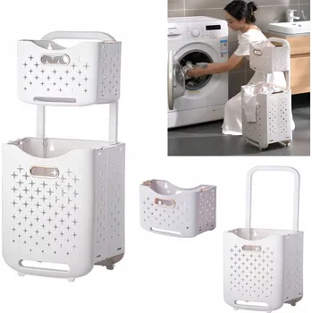 Koš na prádlo Koš na prádlo Hooha 77 l bílý, žlutý