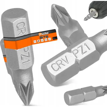Bit 2x BIT DO ŠROUBOVÁKU PZ1 25 mm Magnetický hrot 1/4 KRÁTKÝ PEVNÝ Pozidriv